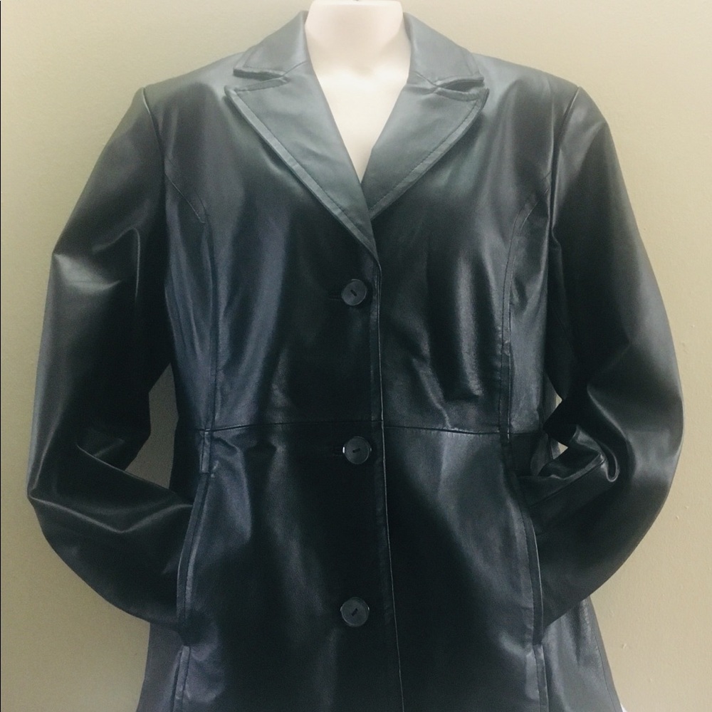 Worthington Black Leather Jacket Size Large